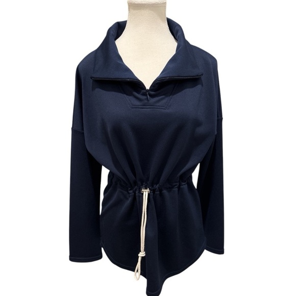 NWOT TUCKERNUCK TNUCK SPORT Navy Cinched Natalie Quarter Zip Sz XS - Picture 3 of 12